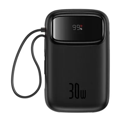 پاور بانک 30 وات باسئوس مدل QPow2 Dual Cable ظرفیت 10000